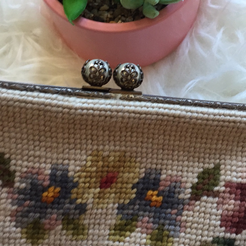 Unique Needlepoint Vintage Custom Made Bag - image 3